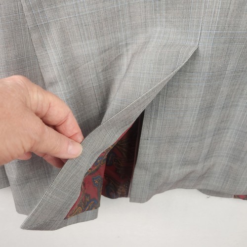 Sam Surin Bespoke Blazer Men 42 Gray Glen Plaid Luxury Wool Italy Jacket EUC - Picture 12 of 17