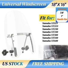 18''X16'' Clear Handlebar Mount Windscreen Windshield for Yamaha XT125/225 XT350