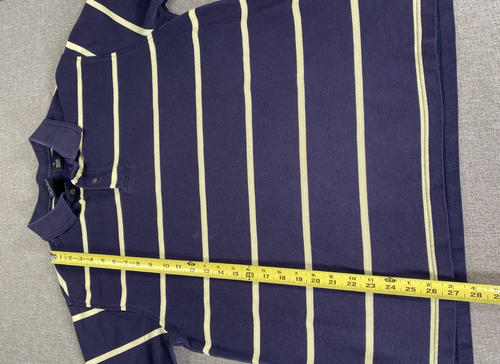 Jos. A. Camisa Polo Bank Top Para Hombre XL Azul Amarillo Rayas Informal - Imagen 8 de 9