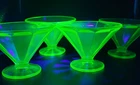 Vintage Federal Glass Uranium Glass Sherbet Cups set of 4