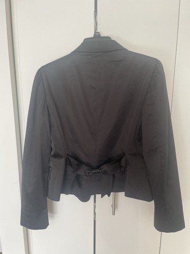 Moschino Cheap and Chic Rhinestone Buttons Jacket Black USA SZ 10 ties in Back - Picture 10 of 12