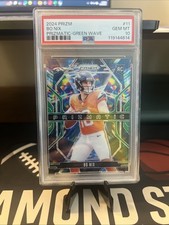 2024 Panini Prizm - Prizmatic Bo Nix #11 Green Wave Prizm (RC) PSA 10