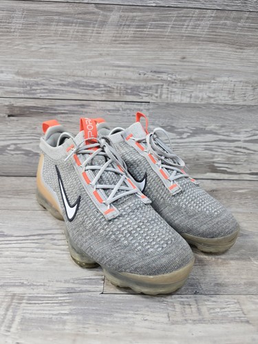 Nike Flyknit Vapor Max 2021 Gray Fog Bright Mango Herren Größe 9 Schuhe Sneaker - Bild 3 von 13