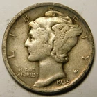 1935 D Mercury Dime 90% Silver VF-EF  "Actual Coin Pictured - Not Cleaned"