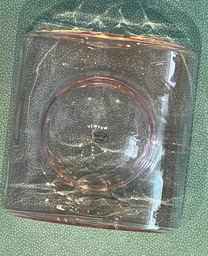 A Yew Yew Half Circle Glass Ashtray Pink No Box - Picture 10 of 13