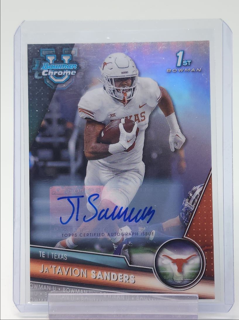JA'TAVION SANDERS 2023 BOWMAN U CHROME 1ST REFRACTOR AUTO /499 Q2550