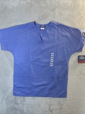 Cherokee Authentic New Unisex Scrub Top V-Neck Ciel Blue XS 3 Pockets