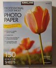 150 Sheets 8.5x11 Kirkland Professional Glossy Inkjet Photo Paper 10.4 mil Nos