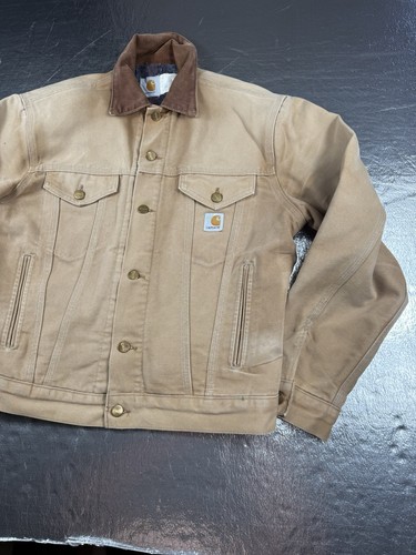 Vintage Carhartt Jacket Trucker Corduroy Collar Detroit Blanket Lined J148 S / M - Picture 2 of 22