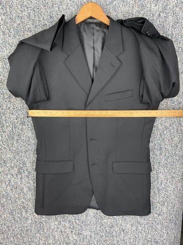 Jones New York Men’s 2 Piece Black Wool Suit 40R Jacket 37x28 Tapered Pants - Picture 4 of 16