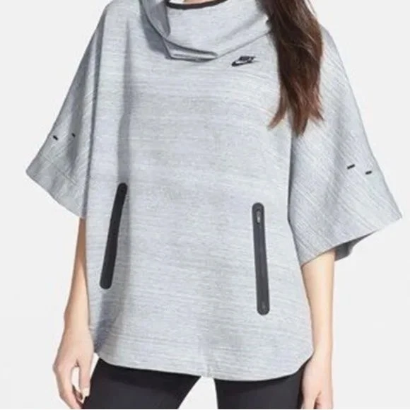 Nike Tech Fleece Hooded Poncho Cape Women L Grey Pockets Camping Streetwear
Opens in a new window or