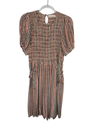 Vestido Isabel Marant Etoile Seda Estrellas y Palomas Beige Azul y Rojo Talla 40 = EE. UU. 8 - Imagen 1 de 4