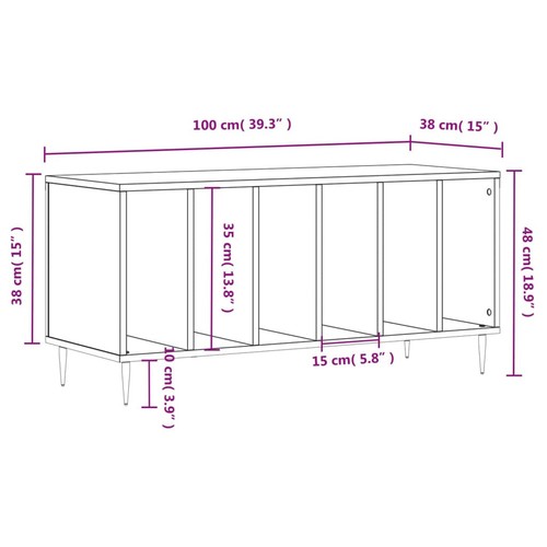 vidaXL Plattenschrank Weiß 100x38x48 cm Holzwerkstoff - Bild 9 von 9