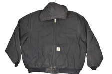 Carhartt Men's Black Hooded Work Jacket W/ Stains Regular Size 3XL Pockets Insul