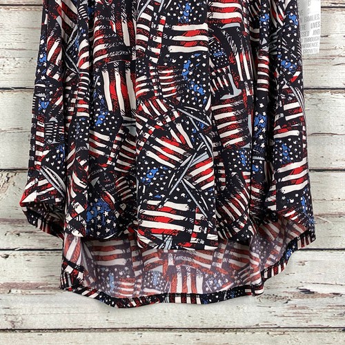 NEW LuLaRoe Scarlett American Flag Dress Girls 6 Patriotic Flowy Swing Trapeze - Picture 4 of 7