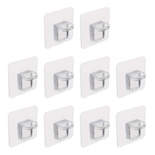 10 Pcs Stick on Shelf Supports Nail Free Holder Curtain Bar Stand Brackets - Imagen 10 de 12