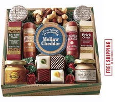 Holiday High Notes Gift Basket Assorted Summer Sausage Meats and Cheeses, Cho...