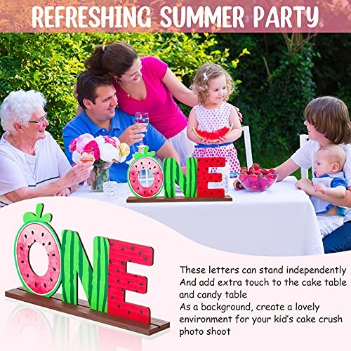 Watermelon One Letter Sign Wooden Table Center Decorations Watermelon Theme - Bild 5 von 8