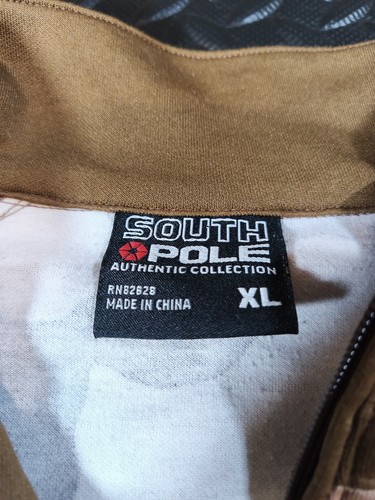 De Colección Polo Sur XL Hombres Chaqueta Camuflada Y2K Marrón Cremallera Completa Sudadera de Pista - Imagen 4 de 8