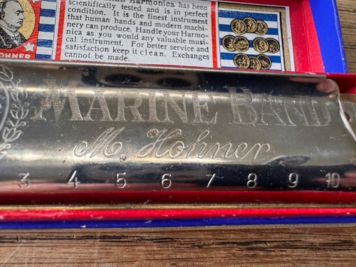 Vintage Hohner Marine Band Harmonica Key of Bb Model 1896 A440 German Pre WW11 - Picture 2 of 6