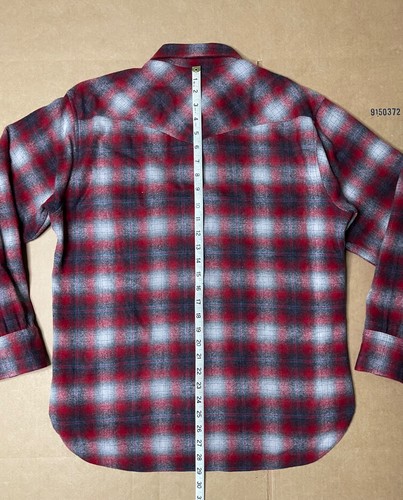 Pendleton Men’s Large High Grade Western Wear Pearl Snap Shirt Red Plaid Flannel - Picture 6 of 7