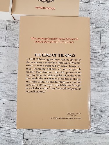 JRR Tolkien Lord Of The Rings Trilogy Box Set 1978 Revised 2nd Edition Books - Picture 6 of 6