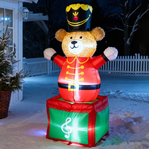 6FT Inflatable Christmas Bear Decoration,Indoor Outdoor Decor,Christmas Blow ... - Bild 3 von 9