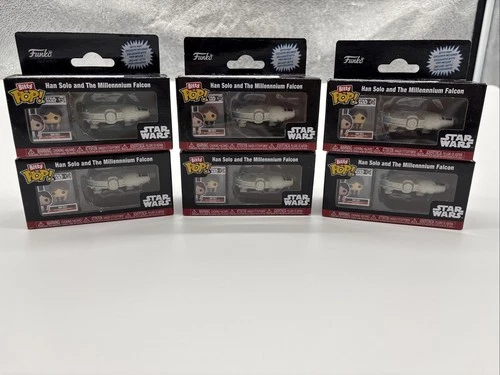 Funko Bitty Pop! Star Wars - Han Solo and The Millennium Falcon ~ Lot of 6 ~ New