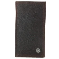 Ariat Performance Work Leather Rodeo Wallet/Checkbook Cover (Dark Rowdy Brown)