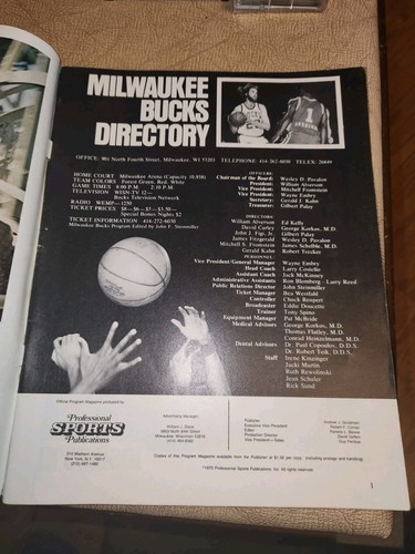 Revista Hoop Program - Milwaukee Bucks 1975, hoja de puntuación Vs Cleveland 13/02/1976 - Imagen 3 de 6