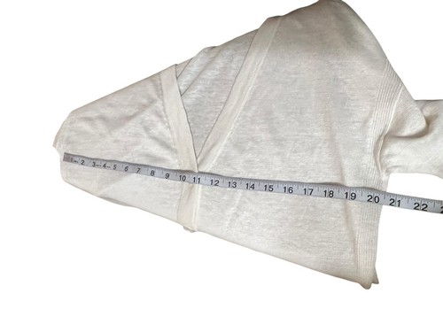 NWT TALBOTS 100% Linen White Cardigan Sweater Size Medium - Picture 6 of 11