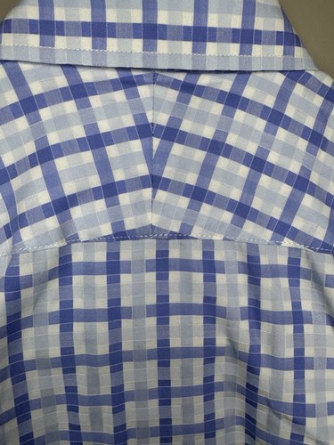 Nordstrom Boys Button Up Long Sleeve Shirt- Size 7, Blue & White Plaid - Picture 5 of 5