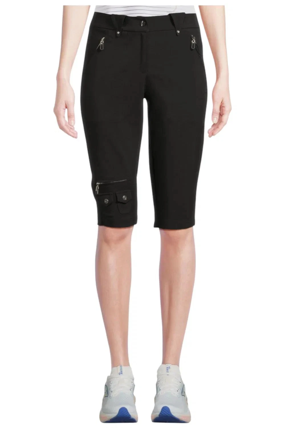 Jamie Sadock Women's Ecco Print 18" Capris Jet Black