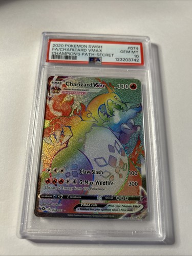 PSA 10 GEM MINT - Pokemon Charizard VMAX 074/073 Secret Rare 2020 Champions Path