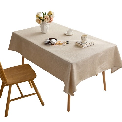 Easy Maintenance Linen Cotton Tablecloth Coffee Table Cloth Linen Cotton Blend - Picture 5 of 25