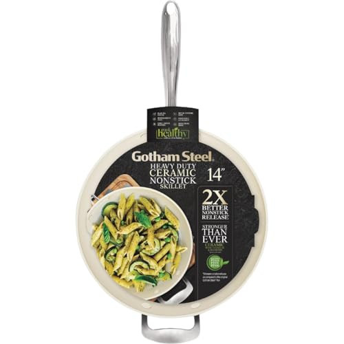 14 Inch Non Stick Frying Pan, Large Nonstick Skillet, 100% PFOA Free Ceramic, - Picture 2 of 7
