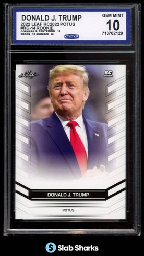 2022 LEAF RC2022 POTUS #RC-14 DONALD J. TRUMP ROOKIE CARD RC CCG 10