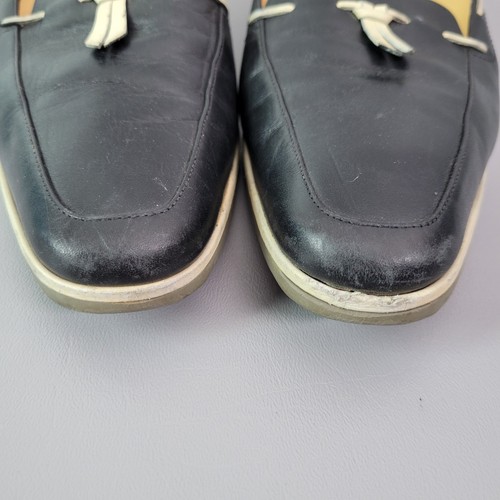 VTG Bally Womens Black Leather Loafers Tassel Made In Italy Slip On Size 40.5 E - Picture 9 of 15