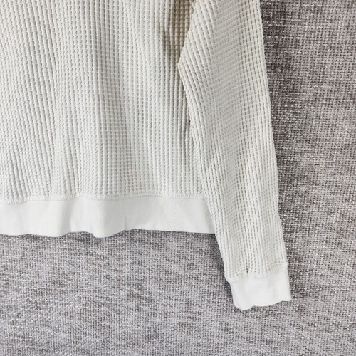The North Face Waffle Knit Hoodie Womens S Ivory Pullover Sweatshirt Top - Picture 9 of 11