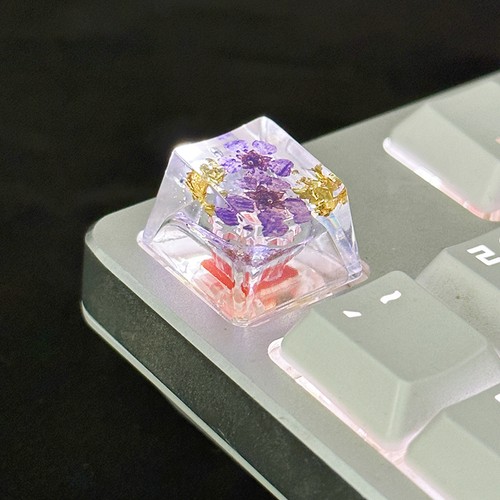 1Pcs Transparent Dry Flowers Keycap Cross Axis Mechanical Keyboard Key Caps Qo - Zdjęcie 7 z 13