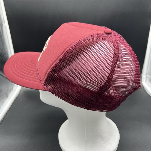 Vintage COLORADO Nissin 80’s Burgundy Mesh SnapBack Elk Outdoors Trucker Hat Cap - Picture 3 of 8