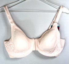 OLGA 35063 UW Luxury Lift Bra Size 36DD Pink Lace Trim Retail $42