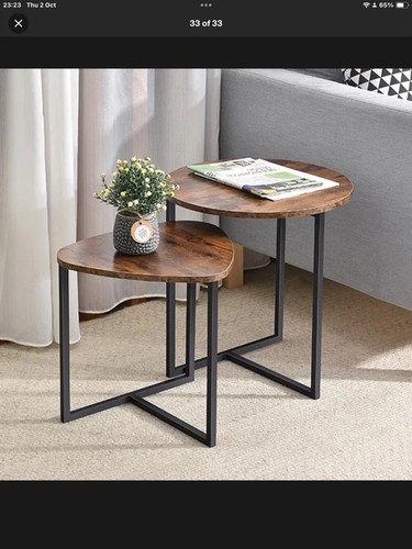 Nesting Coffee Tables Set of 2/3 Round Stacking End Side Table LivingRoom Office - Picture 2 of 3