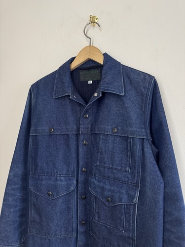 Filson Denim Lined Cruiser Jacket Size 38 USA Made 100% Cotton Wool Liner - Picture 2 of 8