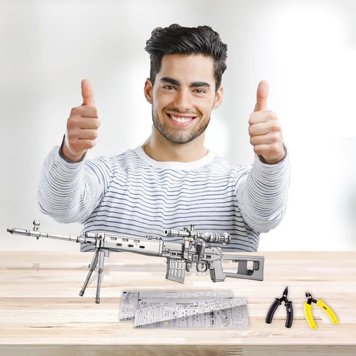 Piececool 3d Model Kits Sniper Rifle Svd Metal Model Puzzles Holiday Gifts Kits - Picture 6 of 8