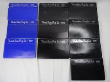 1970-1979 US Mint Proof Sets Lot of 10 Decade 57 Coins United States OGP