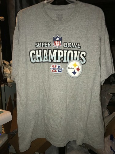 REEBOK SUPER BOWL XL Champions Heather Gray T-Shirt Men's XL PITTSBURGH STEELERS - Picture 1 of 9