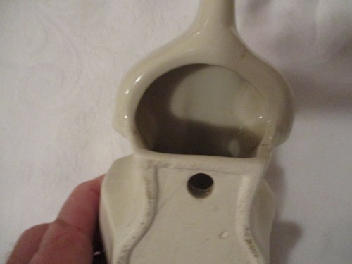 Vintage MOYER Hand Painted Violets Violin/Cello Vase/Wall Pocket - 22K Gold Trim - Picture 11 of 12
