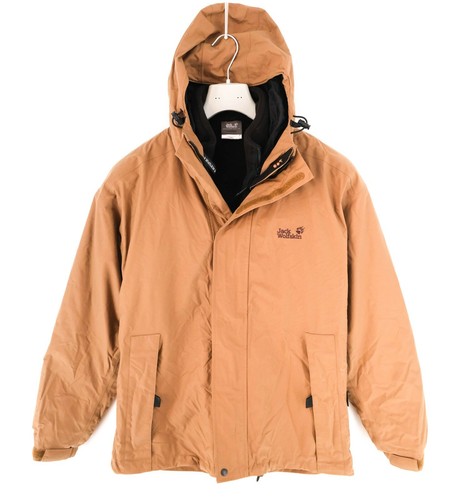 Jack Wolfskin Brown Hooded TEXAPORE Water Resistant Coat Jacket + Fleece Size M