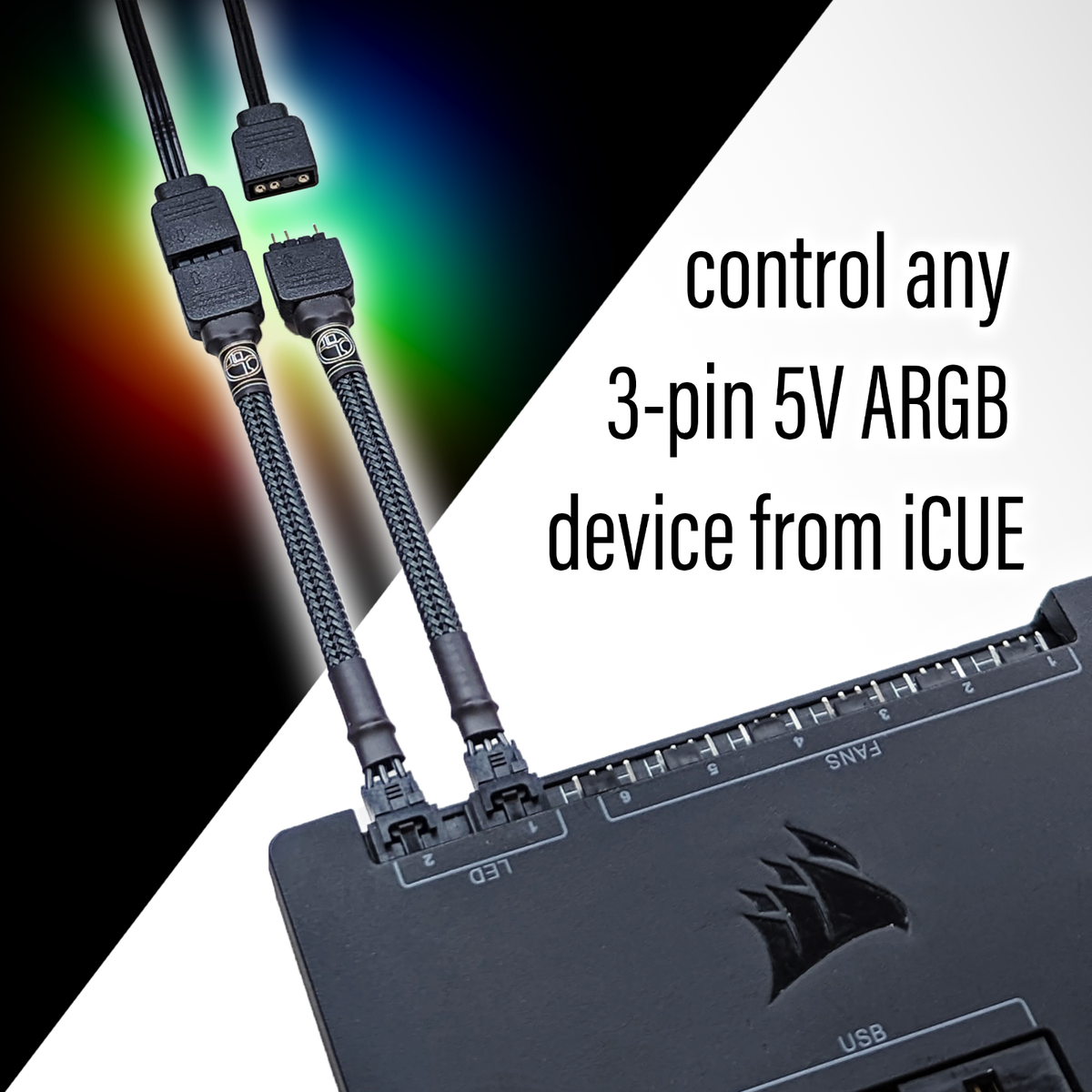 Corsair RGB 3-pin to Standard ARGB 3-pin 5V Adapter | eBay